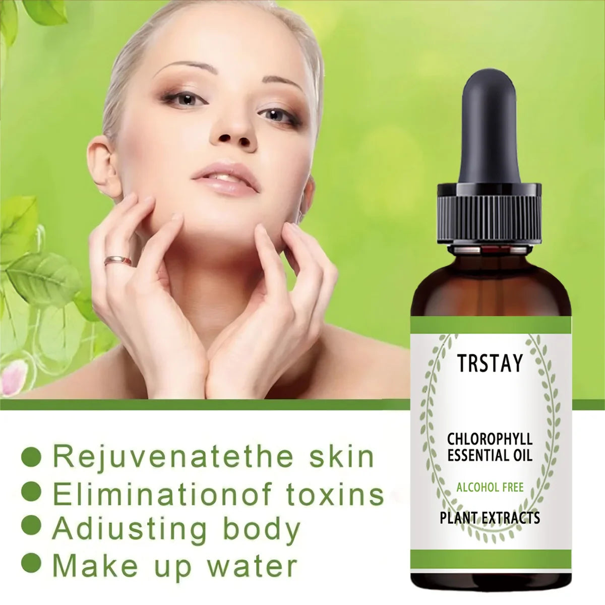 TRSTAY Chlorophyll Essential Oil Face Serum – Moisturizing
