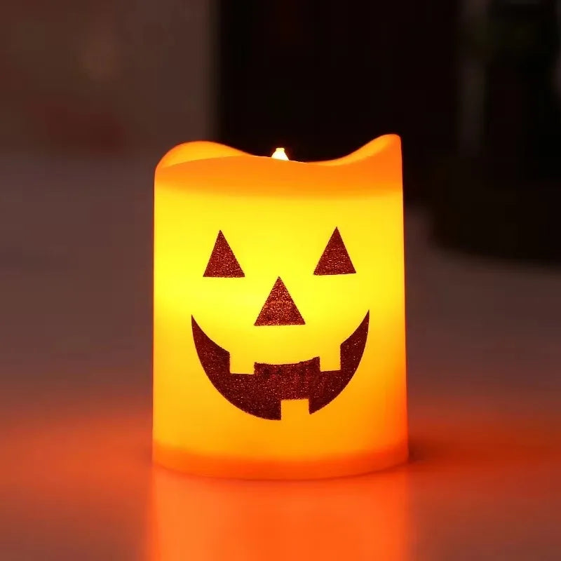 Halloween Flickering LED Candle Holders – Skull Ghost Pumpkin