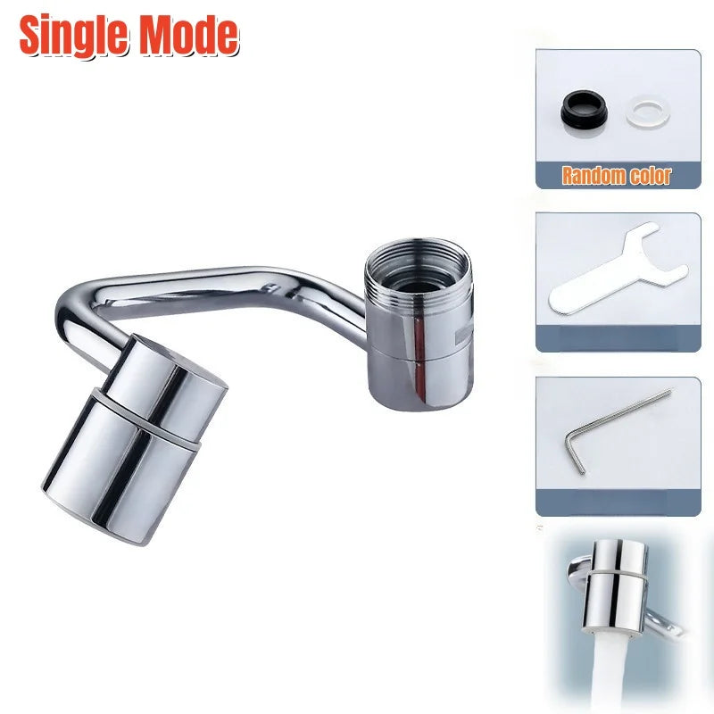 Full 1080° Swivel Kitchen Faucet Extender Universal 22mm/24mm Thread Alloy Faucets Aerator Splashproof Bathroom Sink Accessories Peaceful Pleasures Health and Wellness Single Mode