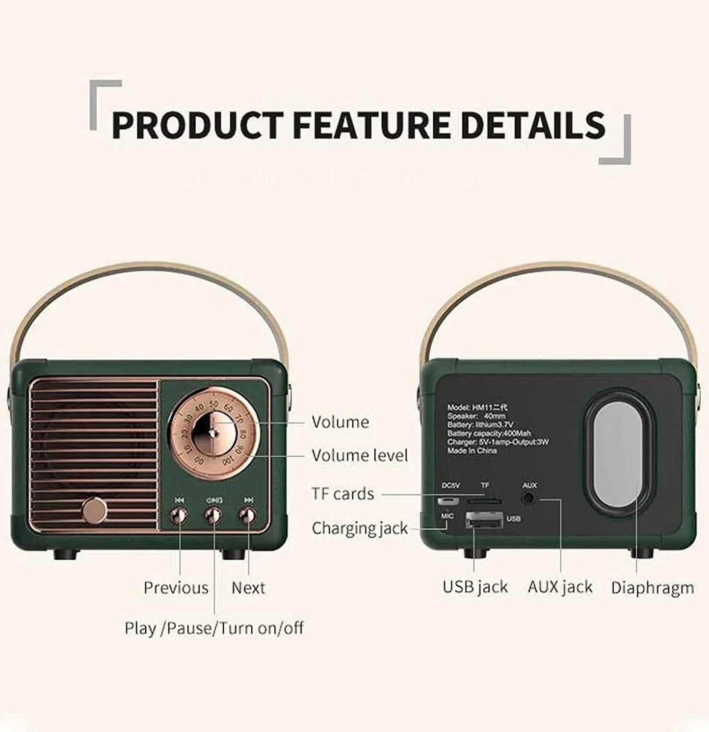 AyeBeau Mini Portable Bluetooth 5.0 Speaker | Wireless Stereo