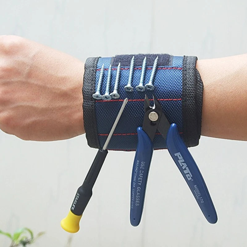 Magnetic Wrist Strap Tool Band | Screw & Parts Holder Magnetic Tool Wristband Peaceful Pleasures Health and Wellness Blue
