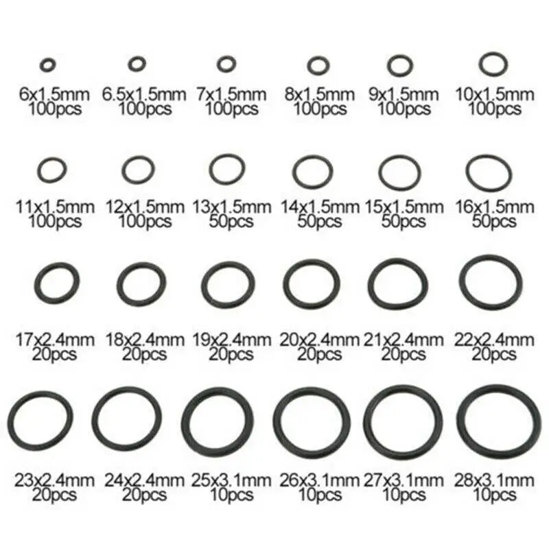 NBR O-Ring Set 740/1200pcs – Nitrile Rubber Oil-Resistant Seals Peaceful Pleasures Health and Wellness
