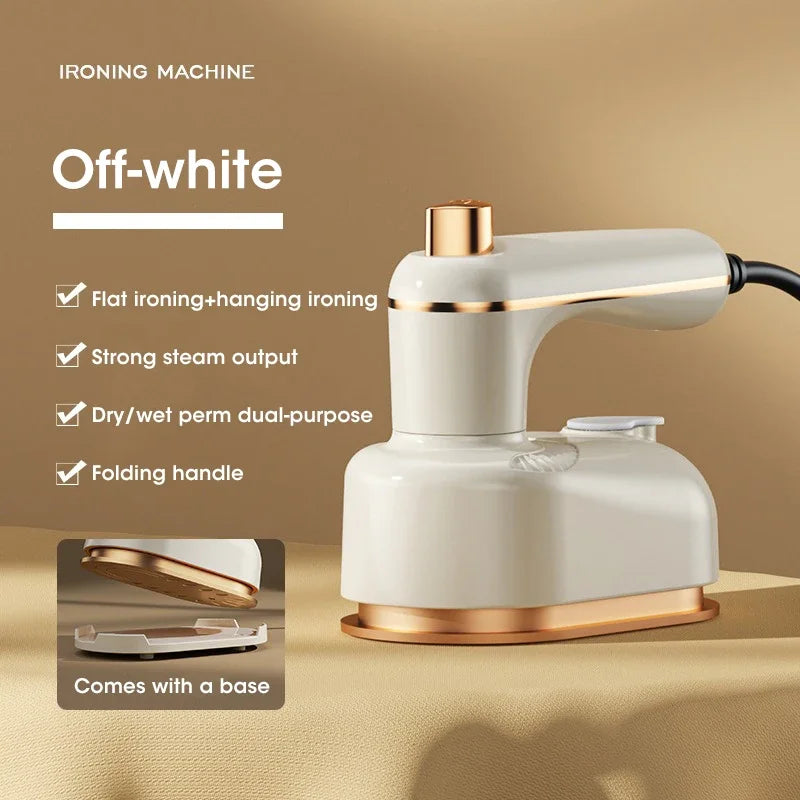 Mini Portable Travel Iron Dual Steam and Dry Electric Fast Heating Rotating Water Spray Gentle on Clothes Peaceful Pleasures Health and Wellness Grey-White US