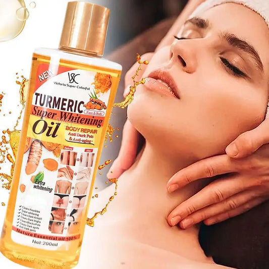 Turmeric Face & Body Serum Oil 200ml – Brightening, Moisturizing & Anti-Aging Skin Tone Serum for Face, Neck & Body Peaceful Pleasures Health and Wellness