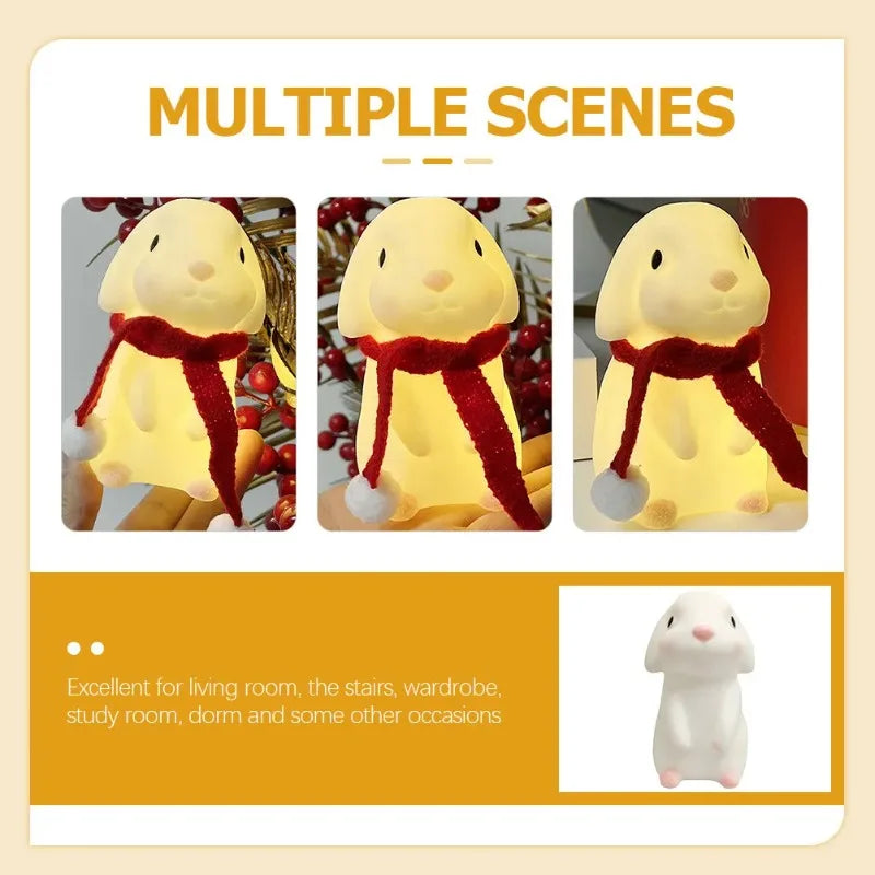 Rabbit Night Light – Cute Luminous Toy Figure Table Lamp