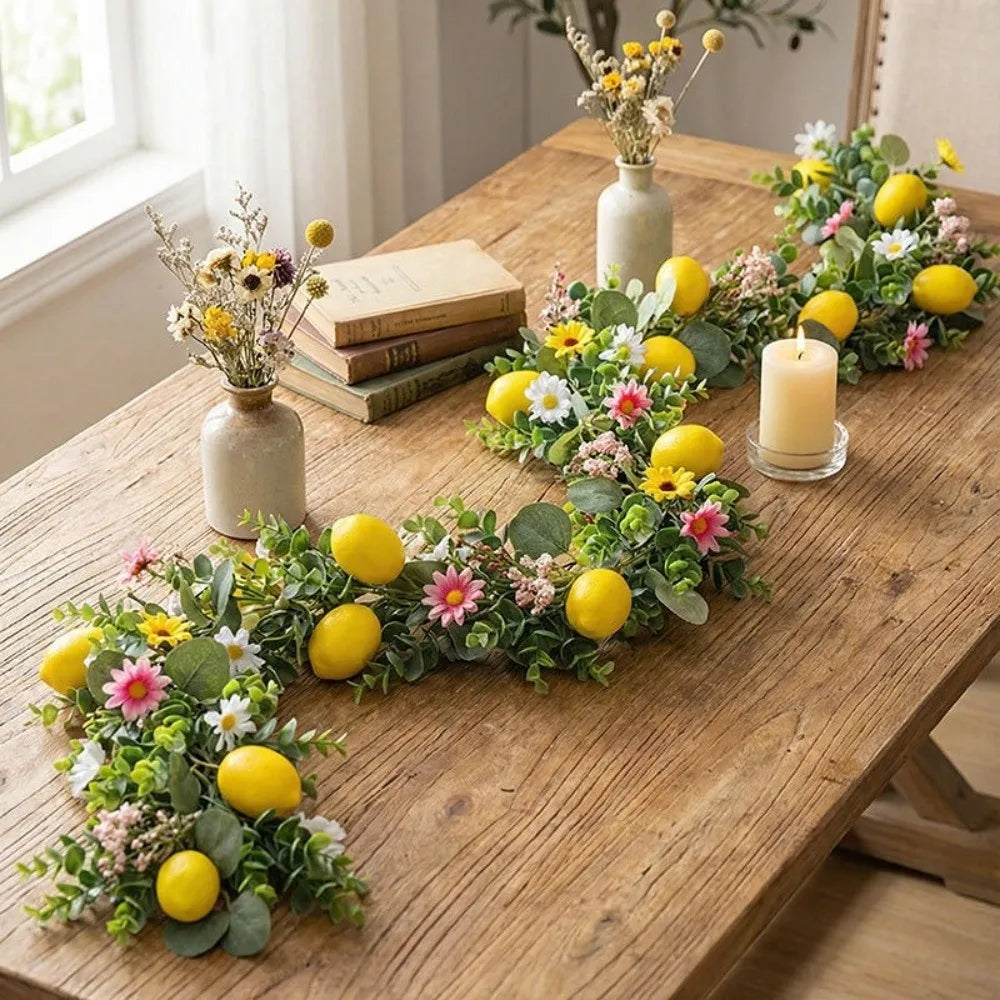 200cm Artificial Lemon Vine | Realistic Faux Silk Branch Decor