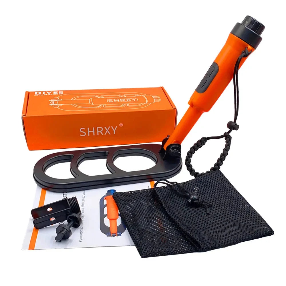 TC-120 Hand Held Metal Finder Metal Detector Pulse Pinpointer Induction Diving Treasure Waterproof Metal Detector Peaceful Pleasures Health and Wellness orange black