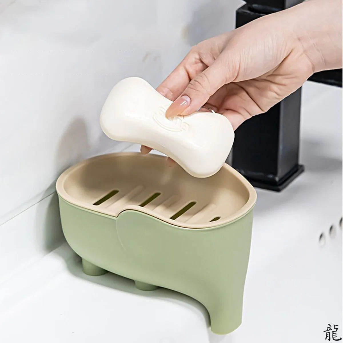 Cute Elephant Double Layer Soap Dish | Bathroom Soap Holder