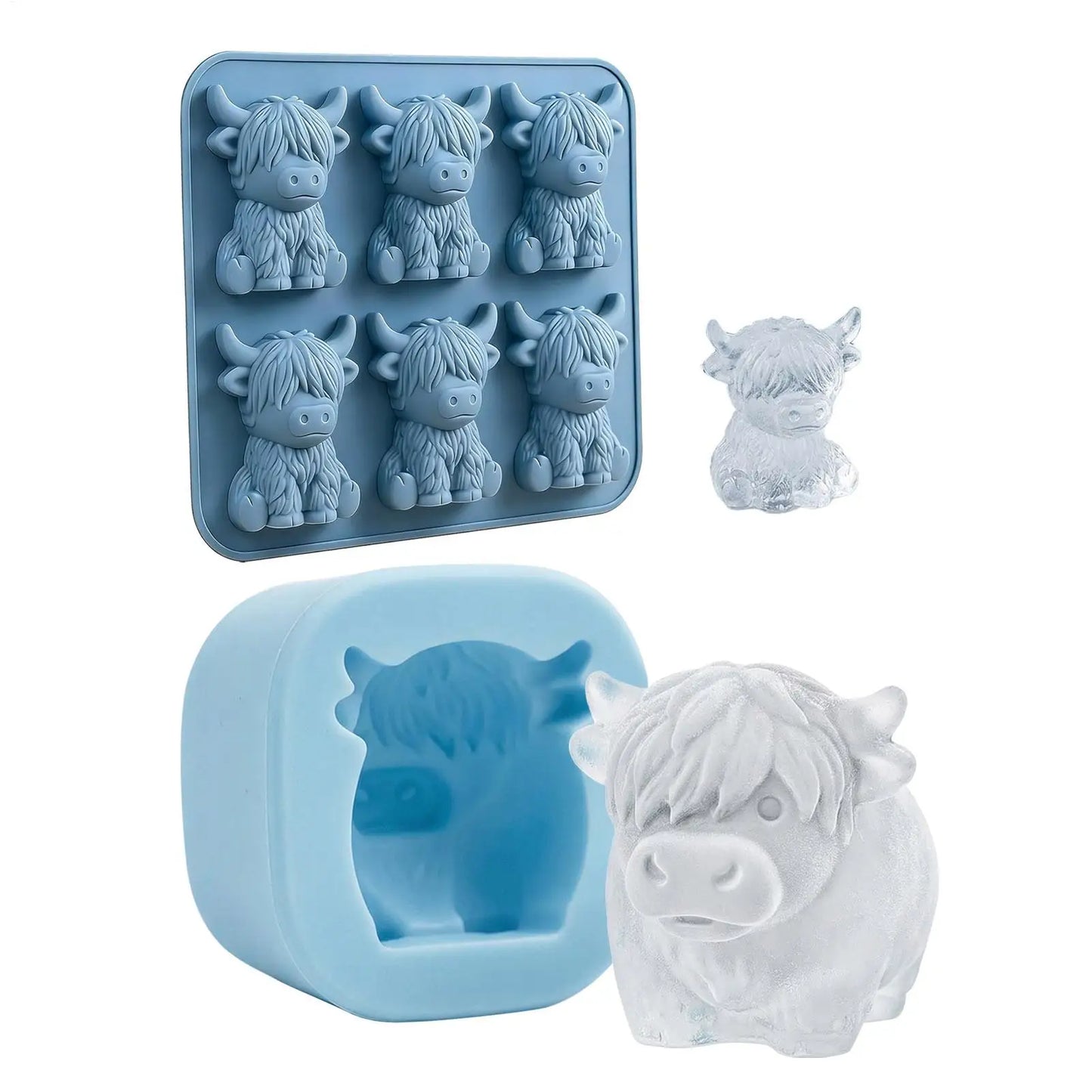 Cute Cow Silicone Ice Cube Tray – 6-Cavity Fun Mold