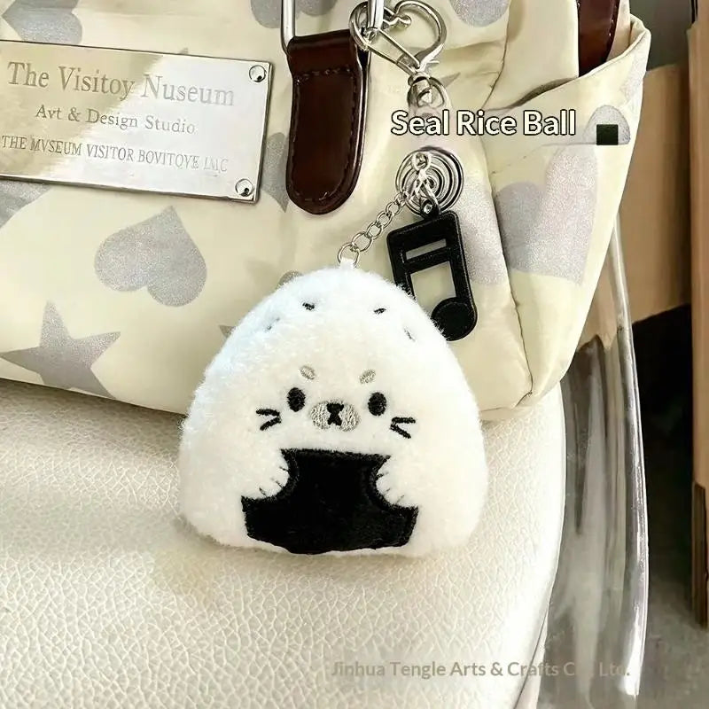 Kawaii Sushi Seal Plush Keychain – Cute Anime Bag Charm Gift