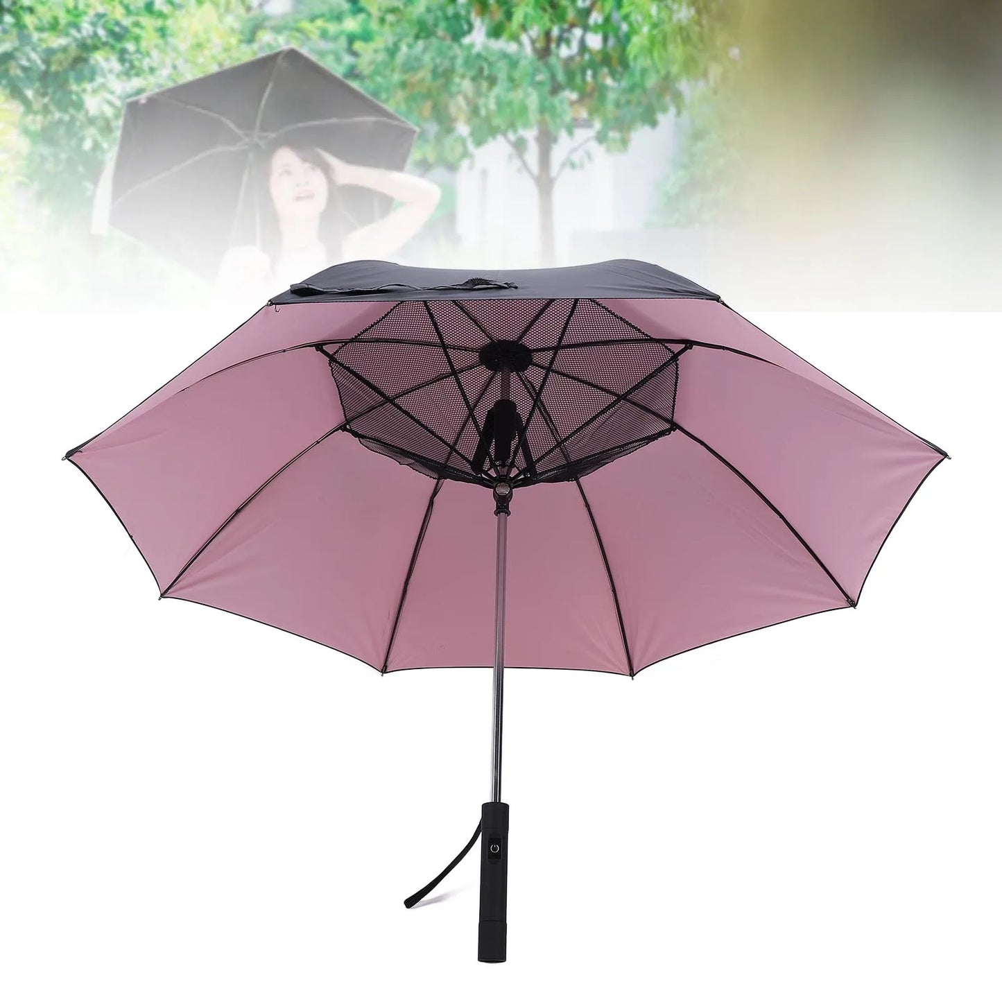 Sun Umbrella Sun Umbrella with Misting Fan Multi Functional Cooling Fan UV Sun Umbrella for Hot Sun Umbrella with Fan Peaceful Pleasures Health and Wellness