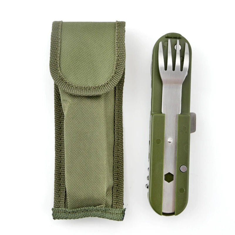 Camping Folding Utensil Set – Stainless Steel Knife Fork Spoon Folding Camping Utensils Peaceful Pleasures Health and Wellness