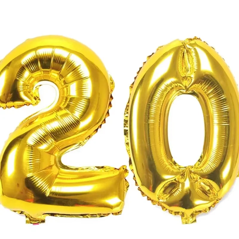 40" Giant Number Balloons – Birthday & Anniversary Gold/Silver