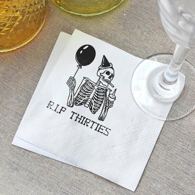 20pc Funny RIP Thirties Cocktail Napkins | Dirty 40 Birthday Party
