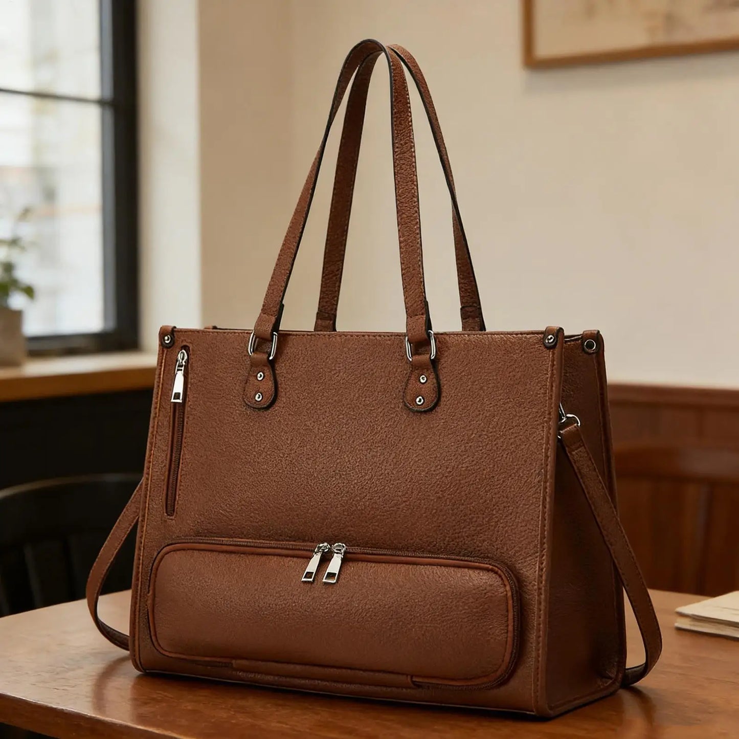 Women's Laptop Tote Bag with Insulated Lunch Compartment