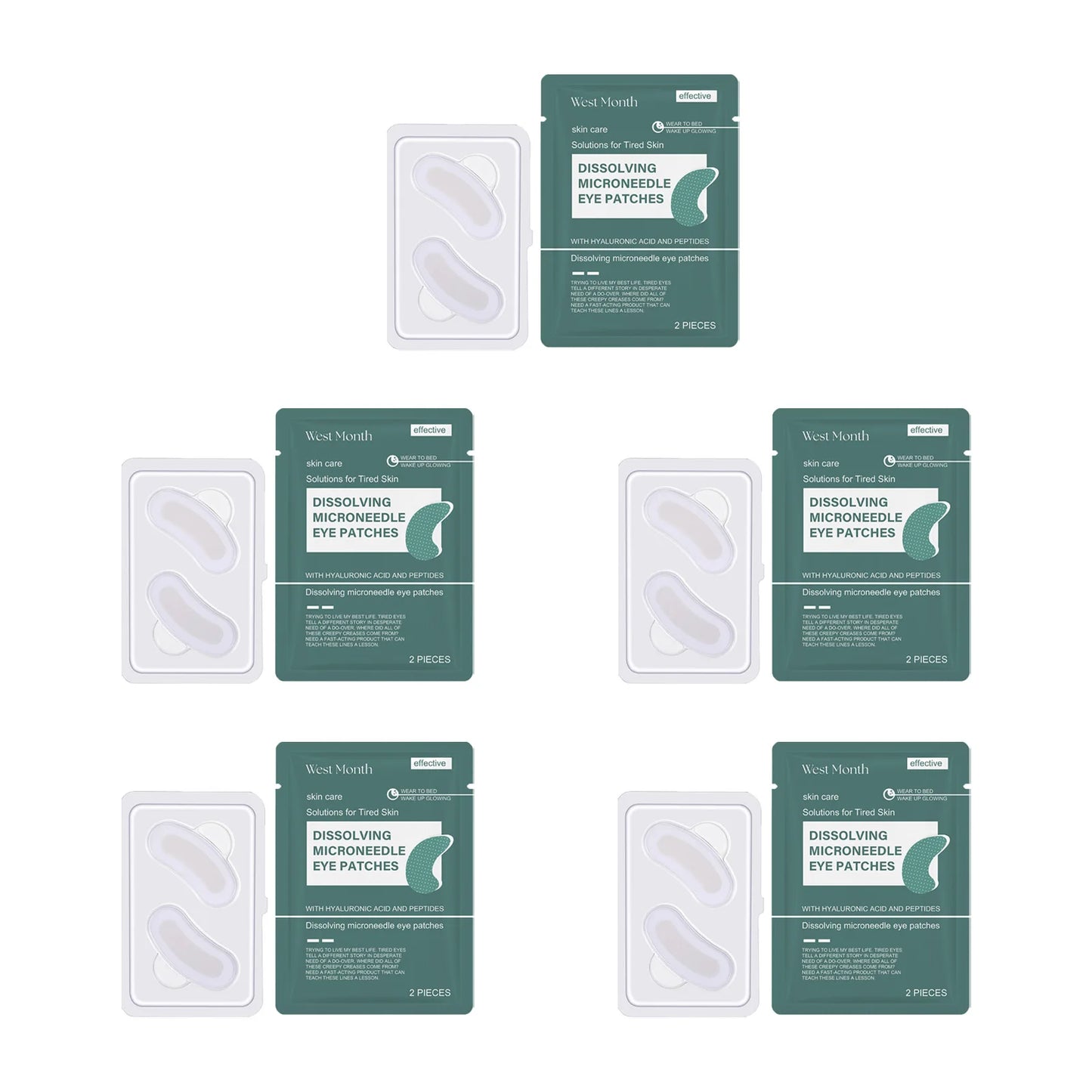 Microneedle Eye Patches – Hyaluronic Acid, Dark Circles & Wrinkles Peaceful Pleasures Health and Wellness 10pieces