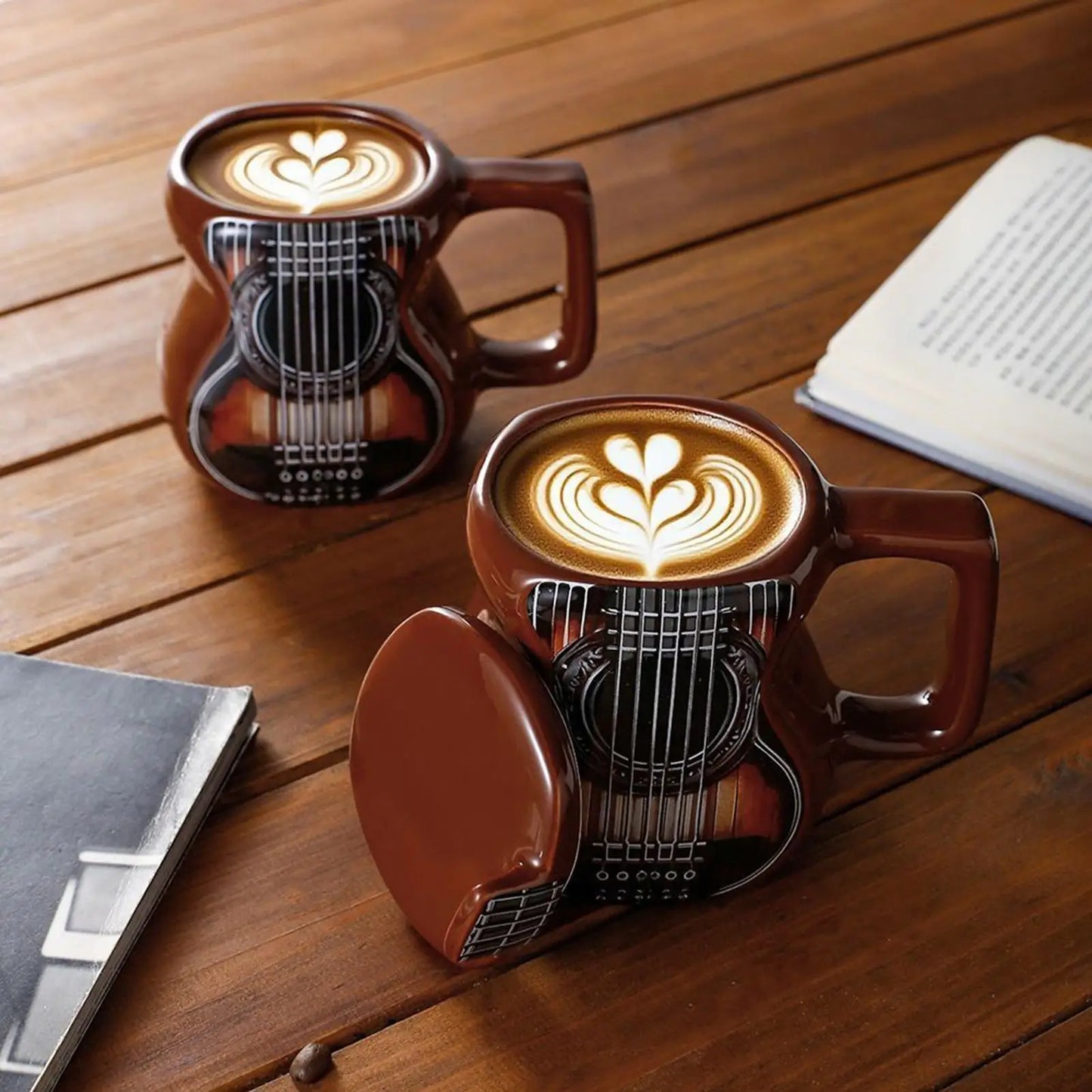 Guitar Coffee Mug 500ml Large Capacity Drink Tumbler With Lid 3D Ceramic Coffee Mug For Tea Christmas Cafe Women Men Water Peaceful Pleasures Health and Wellness