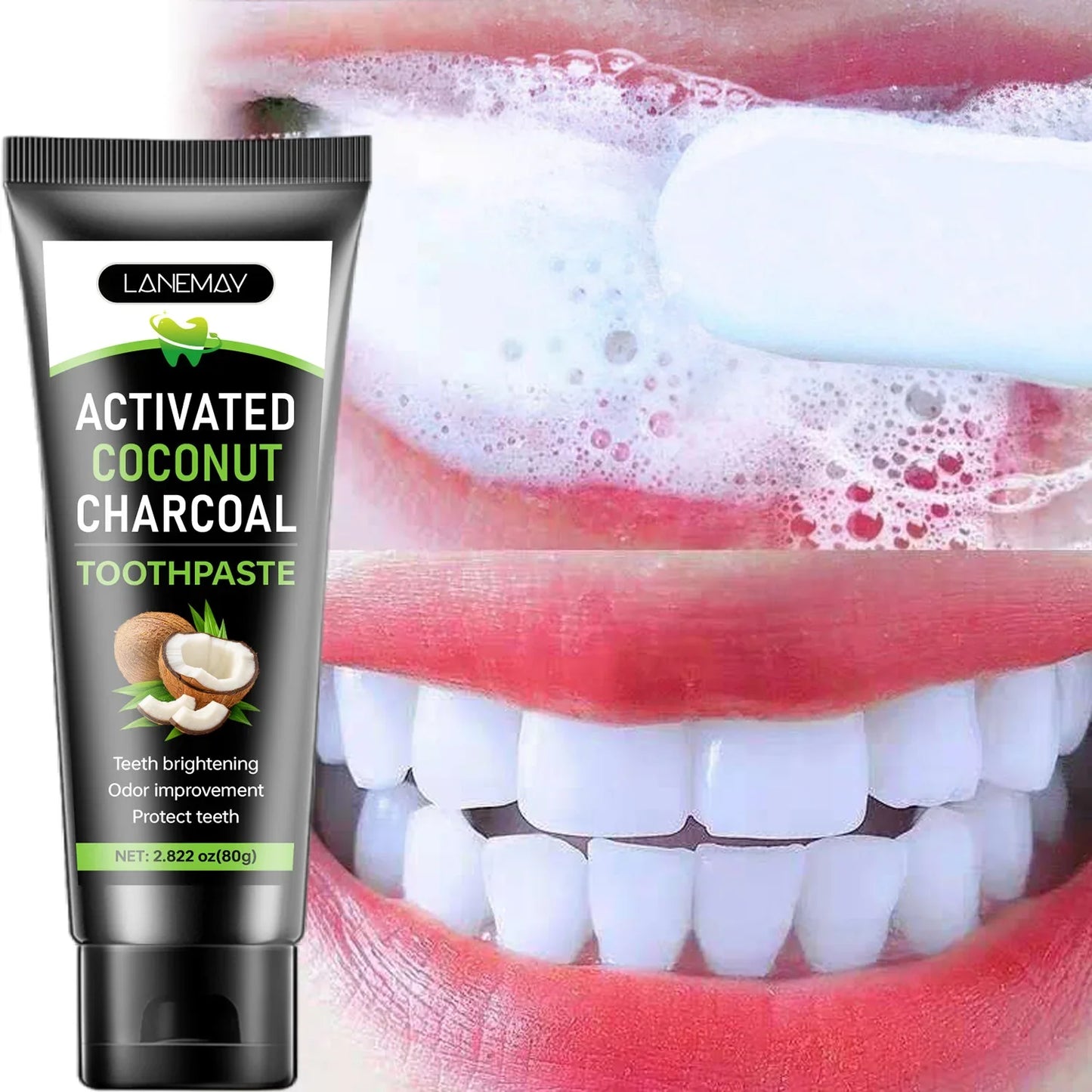 Activated Charcoal Toothpaste – Whitening & Fresh Breath 80g