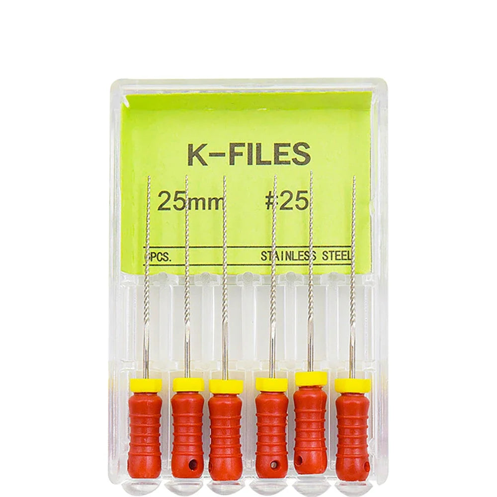 Dental K-Files 6pcs | Stainless Steel Root Canal Hand Files