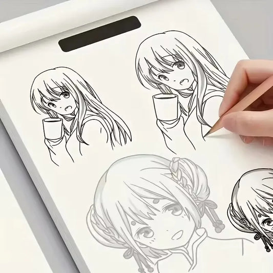 Anime Character Line Art Drawing Book Beginners 48 Pages Simple Peaceful Pleasures Health and Wellness