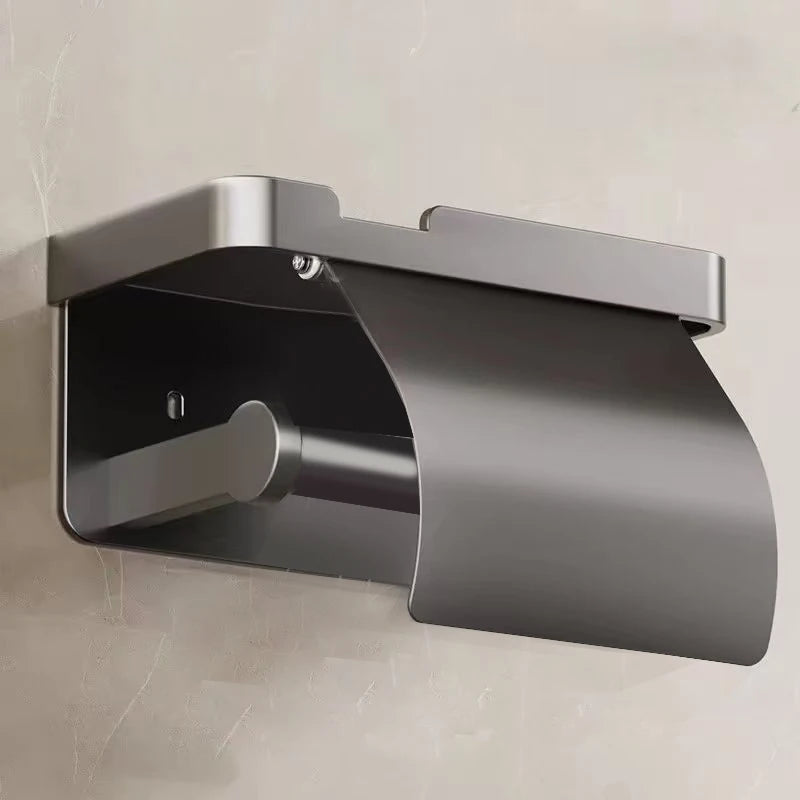 No-Drill Aluminum Wall-Mounted Toilet Paper Holder