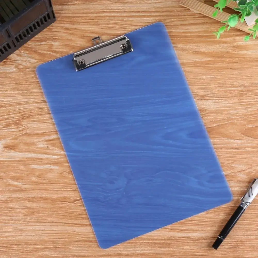 With Low Profile Gold Clip A4 Writing Clipboard Writing Sheet Pad Document Folder A4 Paper Organizer Translucent Writing Tablet Peaceful Pleasures Health and Wellness blue