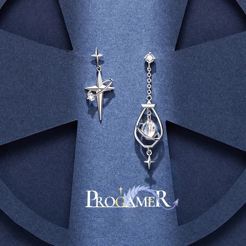 Fashionable Versatile Streling Silver Earrings Asymmetrical Fashion Earrings Retro Style Trending Engagement Party Fine Jewelry Peaceful Pleasures Health and Wellness