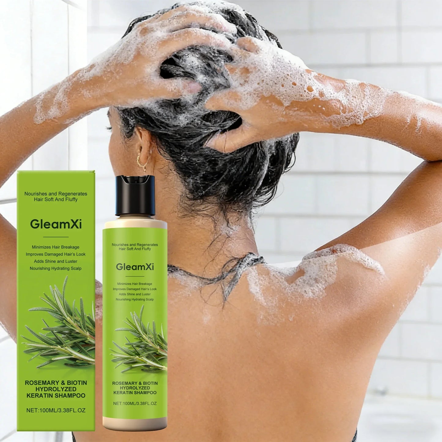 Gleamxi Rosemary & Biotin Shampoo – Volumizing Scalp Care