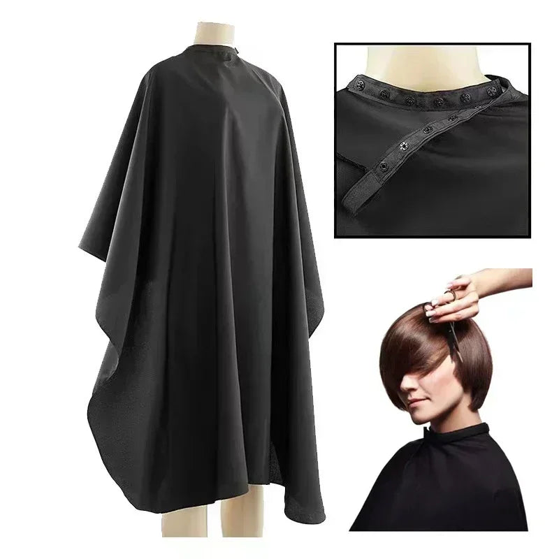 Hairdressing Coth Pattern Cutting Hair Waterproof Cloth Salon Barber Cape Professional Hair Stylist Retro Aprons Haircut Cape Peaceful Pleasures Health and Wellness Black button