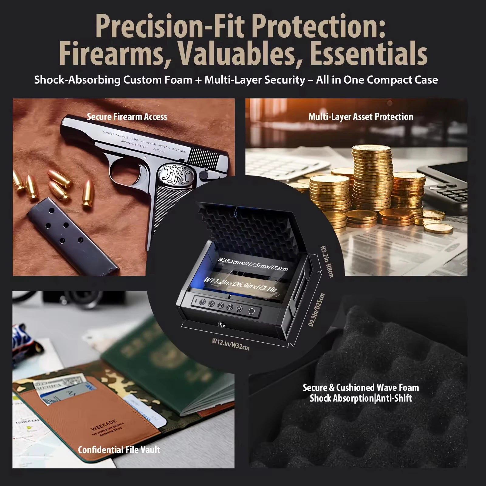 Biometric Gun Safe Box – Fingerprint & Keypad Lock Peaceful Pleasures Health and Wellness