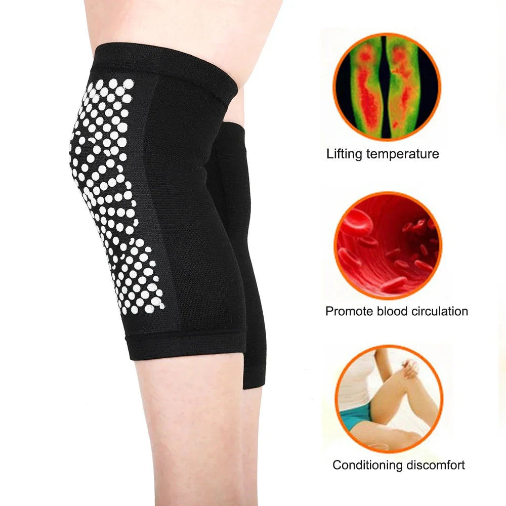 2PCS New Self Heating Knee Braces Sleeve Tourmaline Knee Support Far Infrared Keep Warm Knee Pads Peaceful Pleasures Health and Wellness