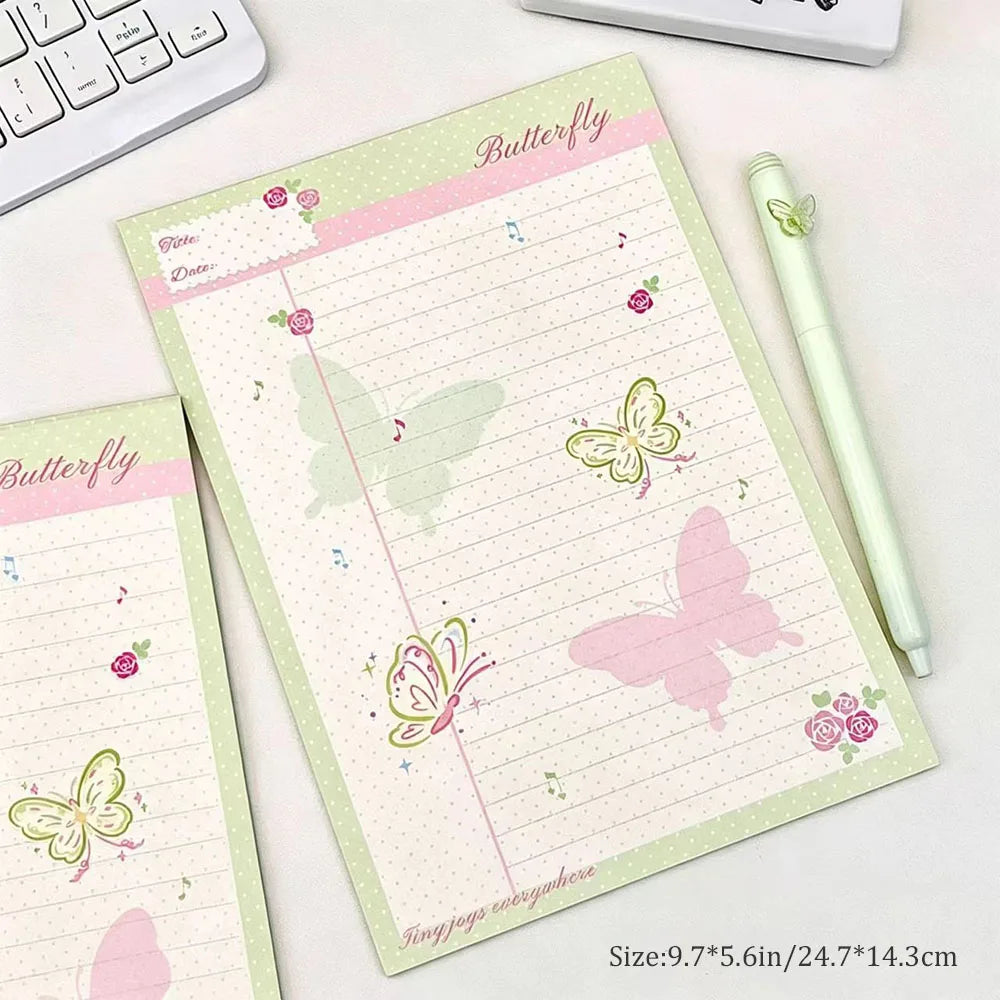 Colorful Butterfly Ins A5 Notebook Pink Green Gradient Rose Fragrant