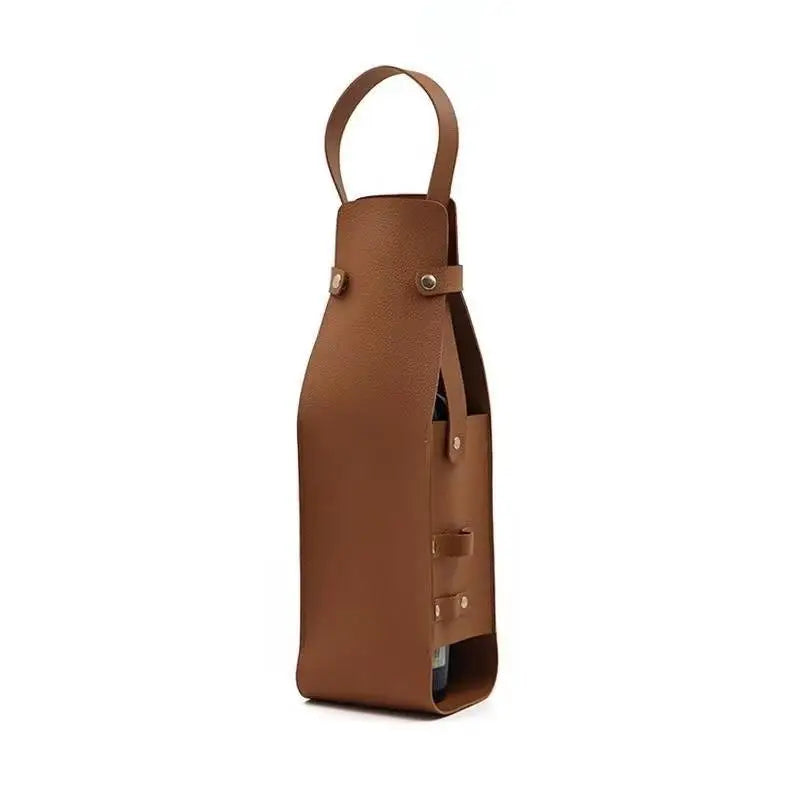 PU Leather Wine Tote Bag | Travel Wine & Bottle Carrier