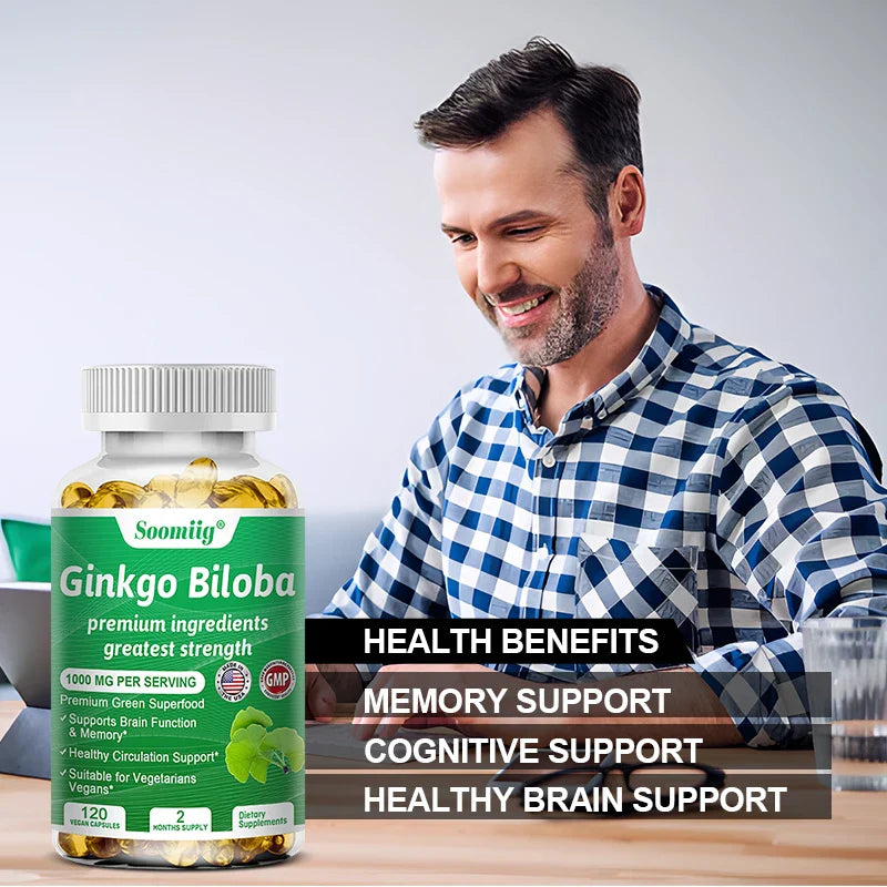 Ginkgo Biloba Capsules – Memory, Focus & Vision Supplement