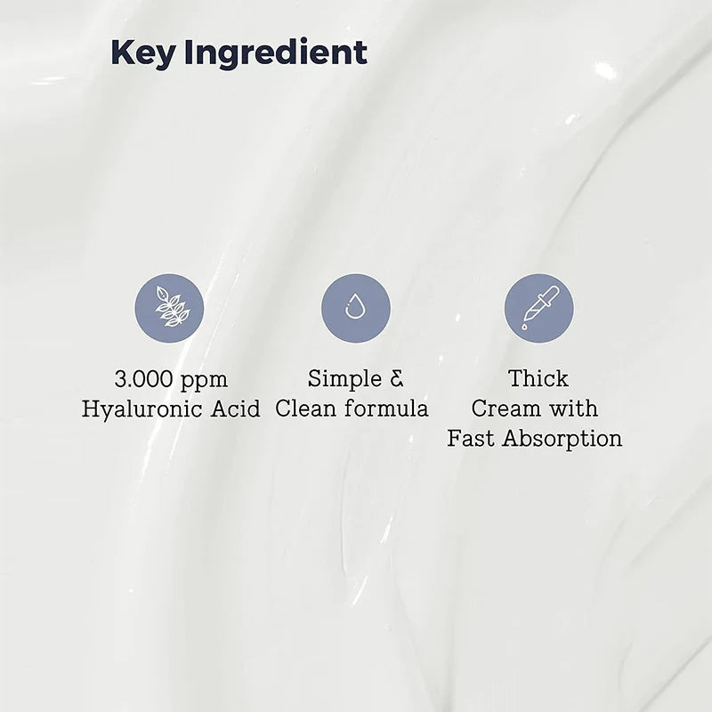 Hyaluronic Acid Face Cream – 48H Moisture, Oil-Free, 100ml