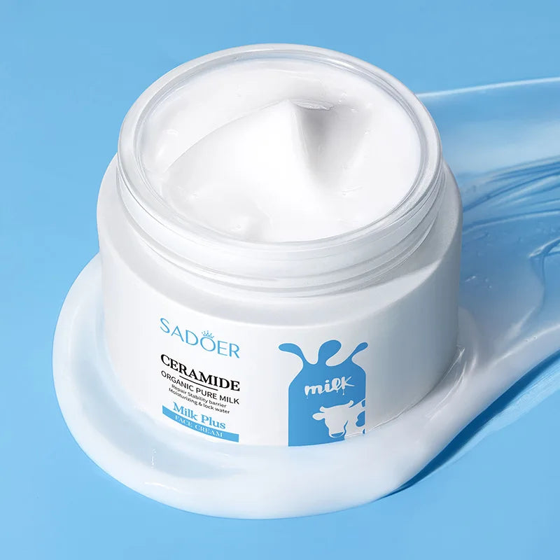 SADOER Ceramide Milk Moisturizing Face Cream – Anti-Wrinkle 100ml Facial Moisturizer Cream Peaceful Pleasures Health and Wellness