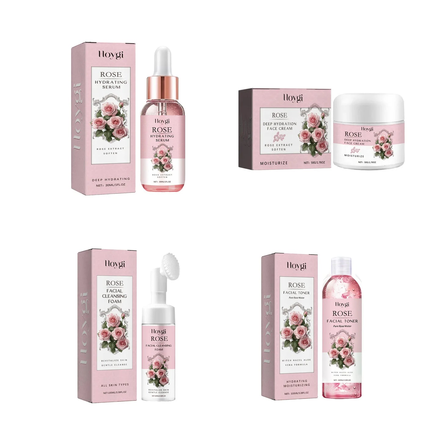 Hydrating Face Serum Refine Pores Cleaning Soothing Redness Moisturizing Cleanser Brighten Moisturizing Cream Peaceful Pleasures Health and Wellness 1 Set
