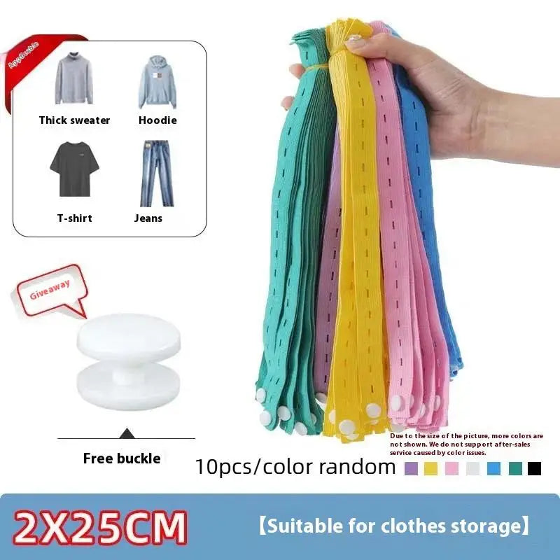 10-Pack Nylon Elastic Bands with Button Hole | Clothes Organizer Clothes Organizer Bands Peaceful Pleasures Health and Wellness 25cm