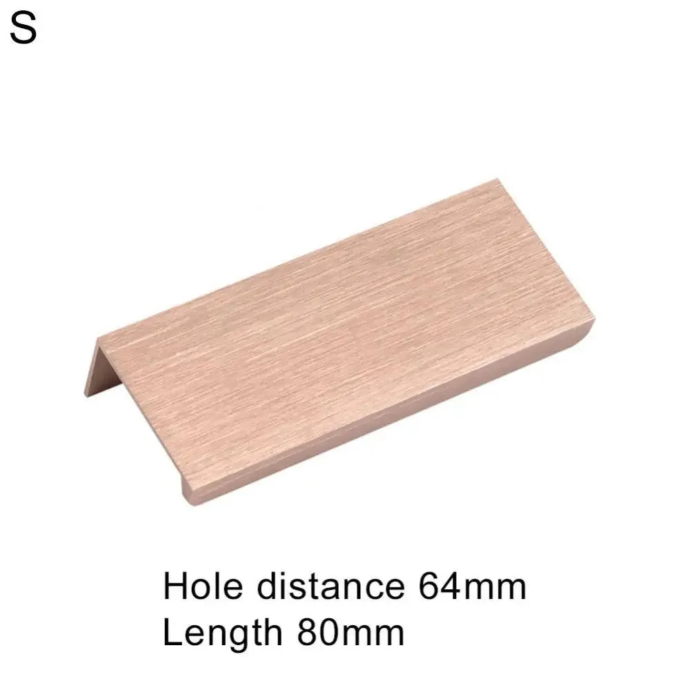 Hidden Drawer Pull Handle – Rose Gold Aluminum Cabinet Hardware