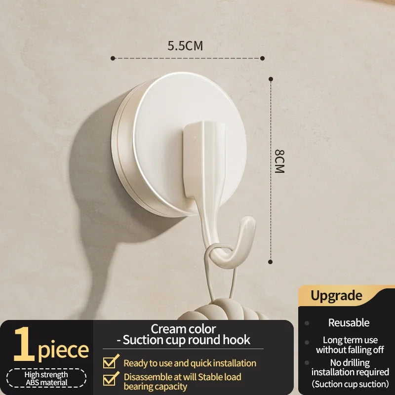 No-Drill Suction Cup Wall Hooks | Bathroom & Kitchen (1–3 Hooks)