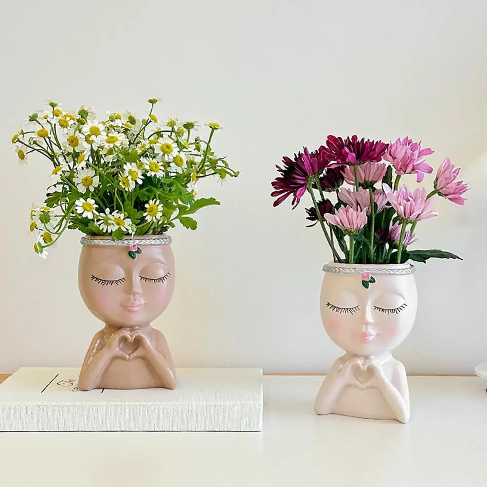 Girl Face Planter Pot – Succulent Indoor Outdoor Desktop Vase