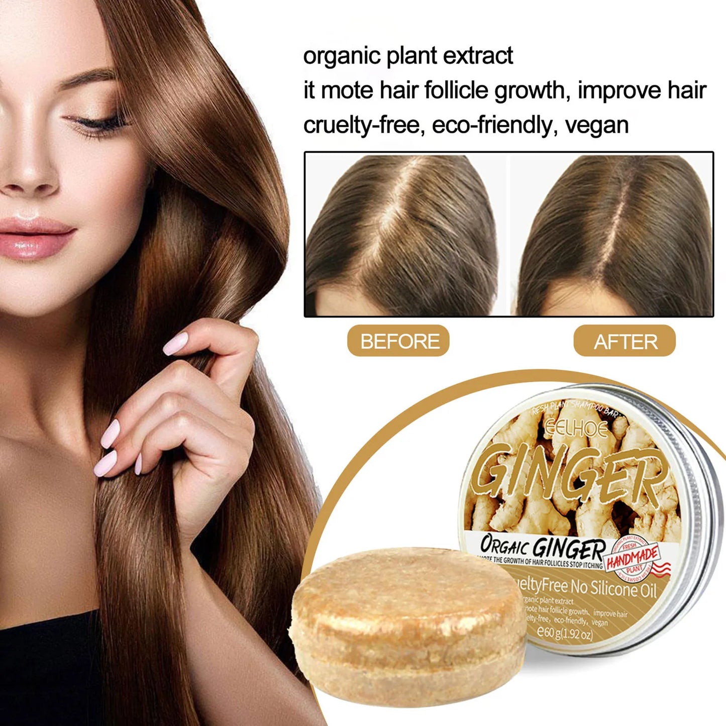 Ginger Shampoo Bar – Natural, Oil Control | All Hair Types