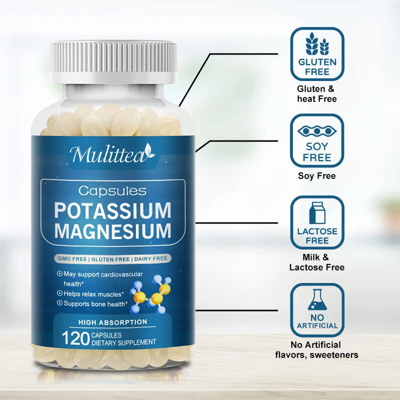 Potassium Magnesium & Zinc Capsules – Muscle Cramps, Sleep & Migraine Relief | 45-Day Supply Peaceful Pleasures Health and Wellness