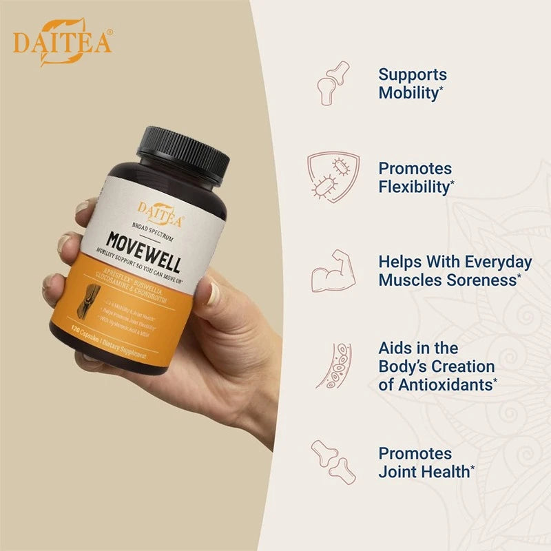 Joint Health Supplement - Glucosamine Chondroitin W/ MSM Hyaluronic Acid MoveWell Peaceful Pleasures Health and Wellness