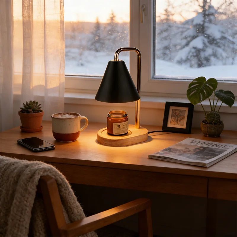RUNTOIN Dimmable Candle Warmer Lamp | Black Wax Melt Warmer