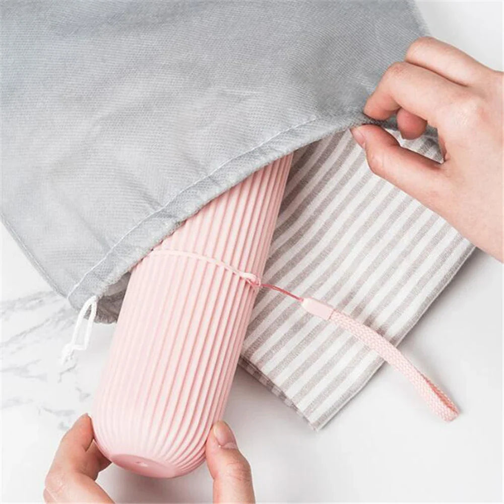 Travel Toothbrush & Toothpaste Storage Case | Portable Cup
