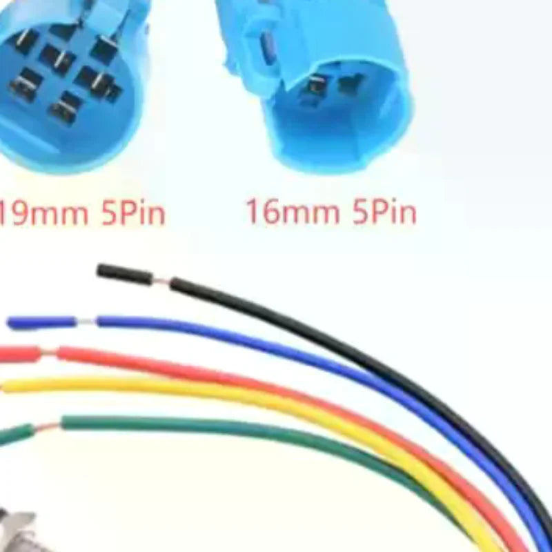 16/19/22MM 5-Wire Quick Connector for LED Push Button Switch Wire Harness Connector Peaceful Pleasures Health and Wellness