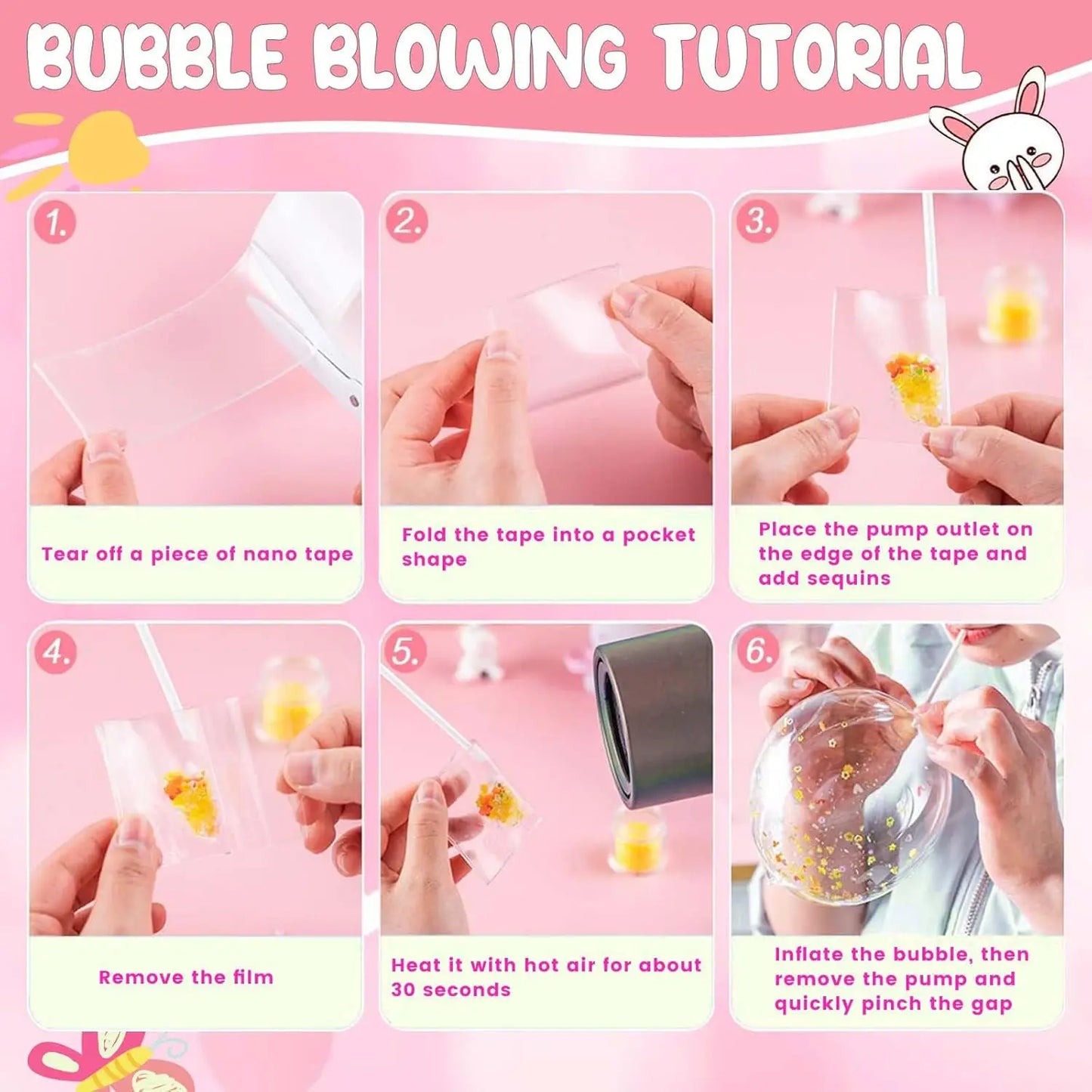 Glitter Nano Tape Bubble Kit – DIY Squishy Fidget Set for Kids