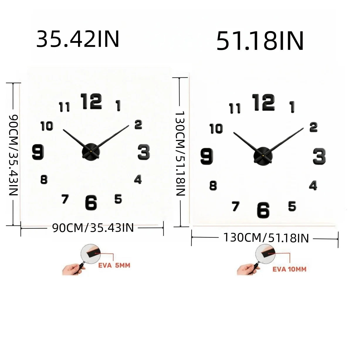 Large 3D Wall Clock Luminous Classic Wall Clocks DIY Digital Clock Wall Watches Stickers Silent Clock for Home Living Room Table Peaceful Pleasures Health and Wellness