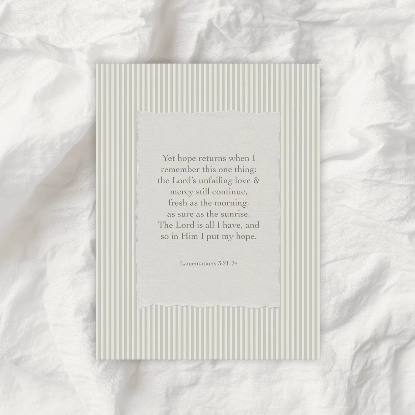 Lamentations 3:21-24 Bible Verse Canvas Wall Art | Scripture Print